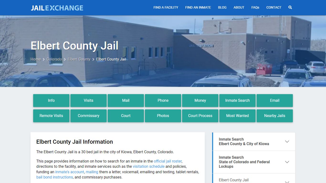 Elbert County Jail, CO Inmate Search, Information